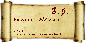 Bervanger Józsua névjegykártya